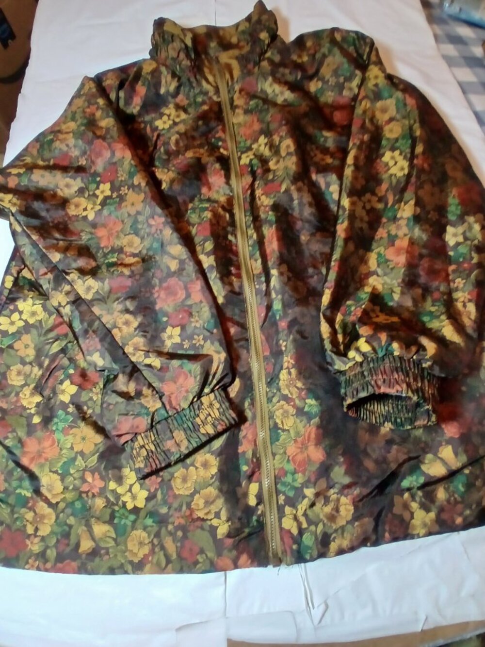 Avon Floral Zip Windbreaker Jacket Size Large- Womens